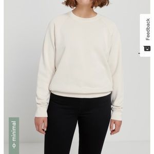 The Organic Cotton Gym Fleece Crewneck in Beige